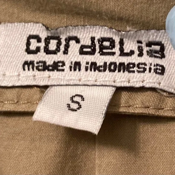 Cordelia Rayon Khaki Green Olive Brown Brass Snaps Skirt Size Small - Picture 3 of 8